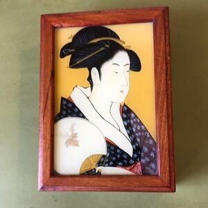 Ukiyo-e Jewelry Box Reverse Painted on Glass by Hand, Purchased from MFA Boston